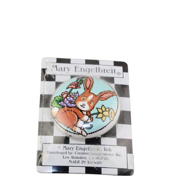 Mary Engelbreit Bunny with flowers Ceramic Drawer Pull Cabinet Knob - Picture 5 of 17